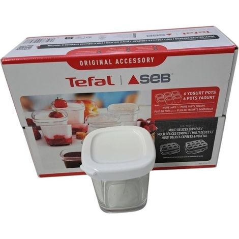 Lot de 6 pots sans egouttoir pour yaourtiere Multi Delices SEB - XF100110