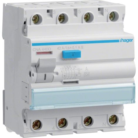 Interruptor FI Hager cna440d 4 polos 40A 100mA