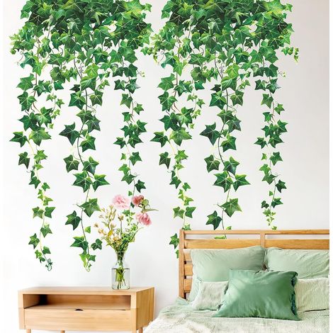 Stickers Muraux Lianes Vertes Autocollants Muraux Plantes Suspendues (1/5)