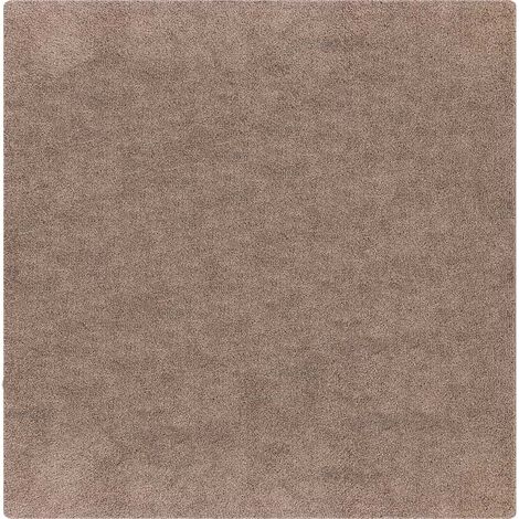 Tapis de sol,Tapis Shaggy Anti-dérapant Marron 160 x 160 cm PP CFW312004 (1/5)