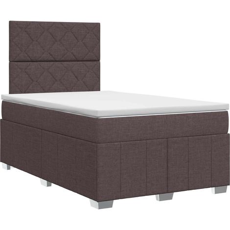 Maison Exclusive - Letto box spring con materasso Marrone Scuro 120 x 200 cm (1/5)