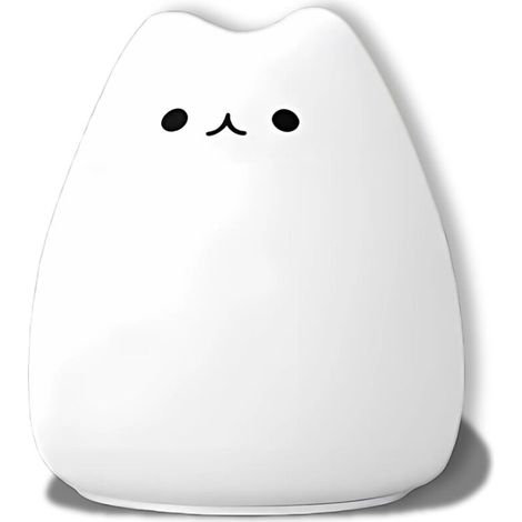 Veilleuse Chat Portable pour Bébé, 7 LED Multicolores, Lampe Tactile en Silicone, Cadeau d'Anniversaire pour Enfants