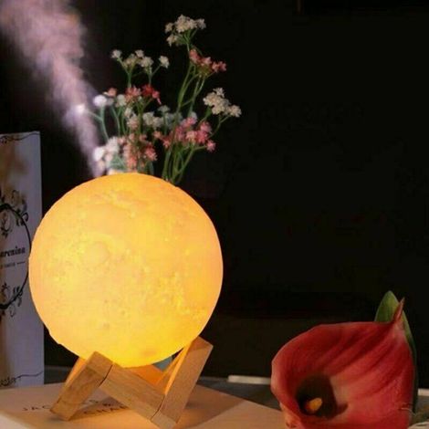 3D Moon Lampada Notturna Luce Umidificatore Aria Aroma Diffusore ambiente purificato (1/5)