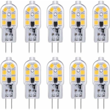 10er-Pack G4 12V 2W LED-Lampen, Kaltweiß 6000K, 200 lm, Küchenbeleuchtung für Wohnmobile, nicht dimmbar