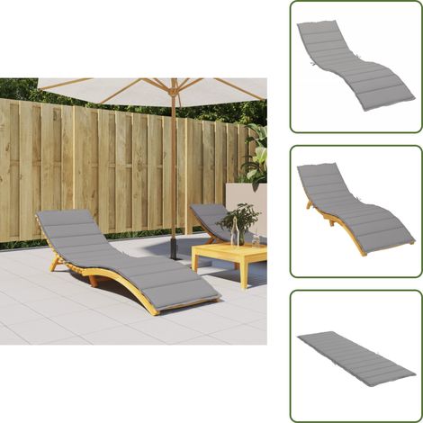Sonnenliegen-Auflage Grau 200x50x3 cm Oxford-Gewebe - Gartenliege Auflagen - Oxford Stoff - Wasserabweisende Liegematratze - Sonnenschutz - Gartenkissen