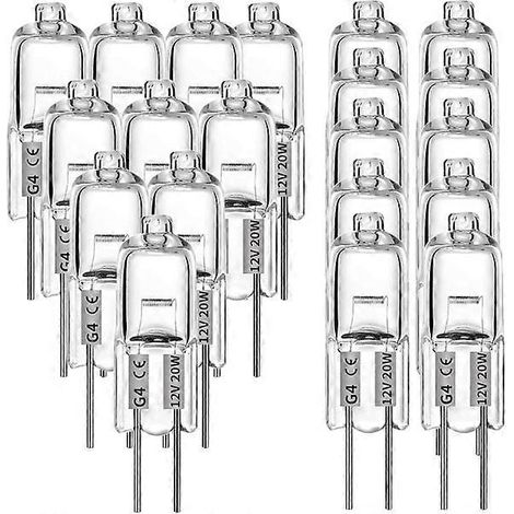 Ampoules halogènes G4 10W 12V - Blanc chaud - Lot de 20 (1/5)