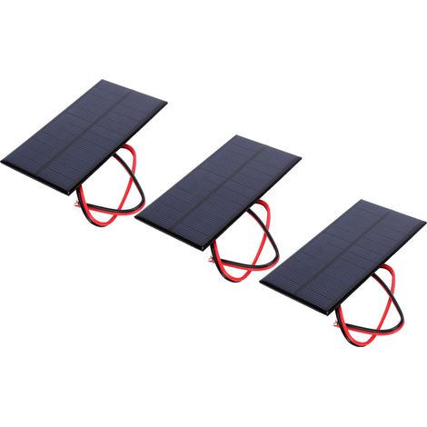 6V 1W polykristallines Solarmodul, 3-teiliges Photovoltaik-Zellenmodul mit 30cm Kabel für Garten, Lampen und Heimwerkerprojekte (1/5)
