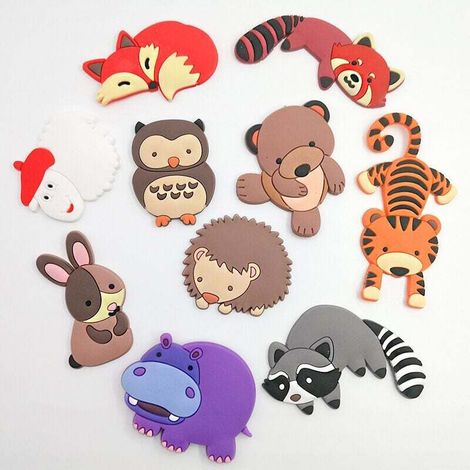 Lot de 10 boutons magnétiques à colle pour décoration de réfrigérateur en forme d'animal (1/4)