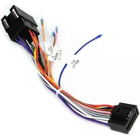 Compatible avec le connecteur adaptateur stéréo universel ISO 16 broches pour faisceau de câblage autoradio, prise d'alimentation et haut-parleur (1/5)