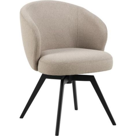 Chaise de salle à manger pivotante en métal et tissu - LENA (1/5)