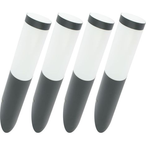 Set di 4 applique VALENTE Grigio Antracite da esterno E27