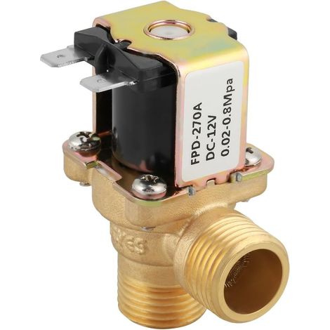 Électrovanne électrique en Laiton, Interrupteur D'entrée D'Eau Normalement fermé DC 12 V DN15 G1/2 avec Filtre, électrovanne Magnétique électrique, Robuste, Pratique et Stable (1/5)