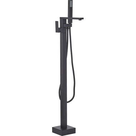 Freestanding Bath Mixer Tap Black Faucet Shower Kit Floor Mounted DELLA