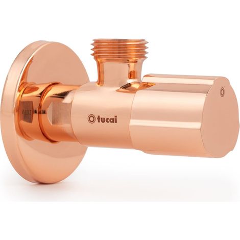 Robinet équerre design - ACS - OR ROSE - Mâle 1/2" / Mâle 3/8" - Tucai
