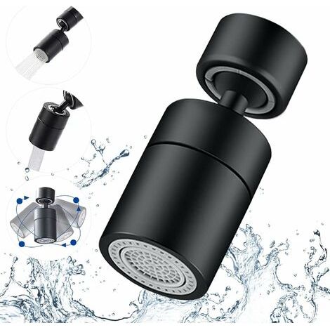 Tigrezy Wasserhahnbelüfter, universelle Duschverlängerung für Wasserhahn, 2-Strahl-Mischdüse, belüfteter Strahl und Handbrausestrahl, schwenkbare rotierende Brause, 22 mm Innengewinde (FM22)
