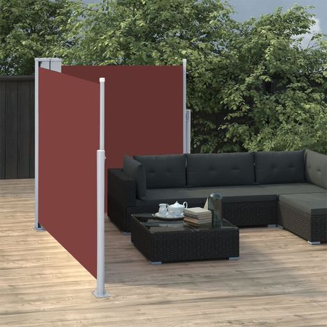 Auvent latéral rétractable Paravent extérieur Brise Vue Rétractable pour Jardin, Balcon, terrasse Marron 100 x 600 cm NDTN2700475 (1/5)