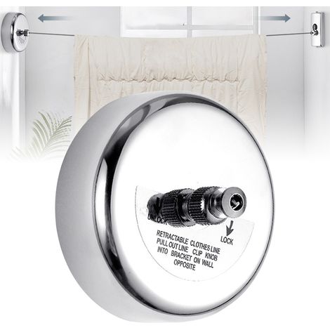 Étendoir à linge extensible, 2,8 m, en acier inoxydable, robuste et antirouille. (1/5)