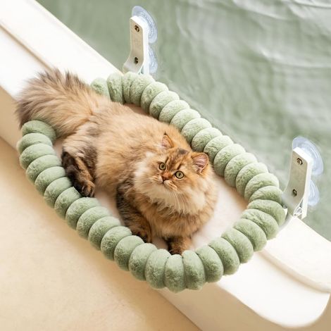1 - Hamac Chat Fenêtre - Lit Réversible Pliable - Support Jusqu&39à 18kg Pour Sieste Et Observation - Vert - 60x40cm (1/5)