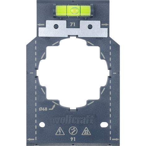 Gabarit Wolfcraft pour le montage de prises et d'interrupteurs électriques (1/2)