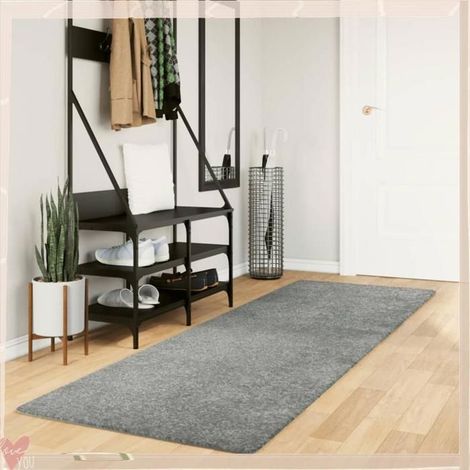 Tapis shaggy - VINGVO - PAMPLONA - vert - 80x250 cm - 100% polypropylène (1/5)