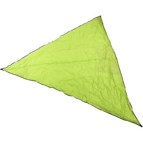 Voile d'ombrage triangulaire en acier inoxydable 4x4x4m avec 3 câbles pour terrasse, jardin ou cour, couleur verte (1/5)