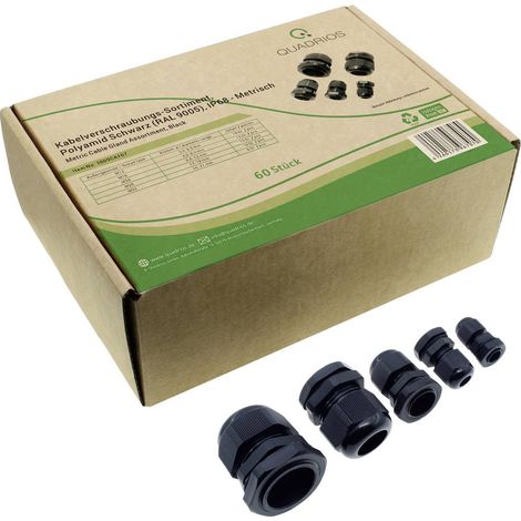 Quadrios 2009CA107 Assortimento di pressacavi PA66 Nero (RAL 9005) 1 KIT (1/3)