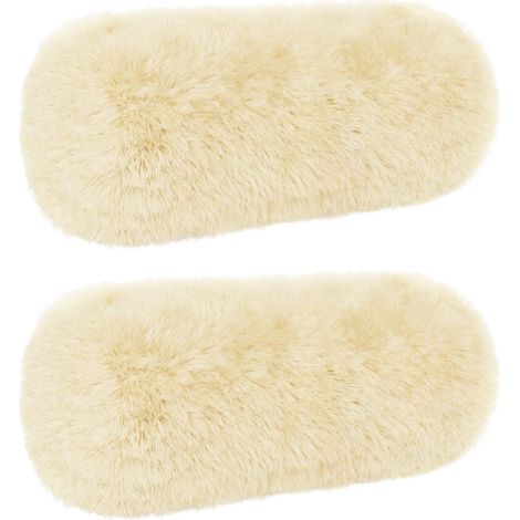 Housse de coussin 2 pcs HEERLEN Crème Ø 15 x 40 cm Fleece PV vidaXL