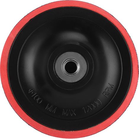 Ortviai Disque de polissage rouge 4 pouces avec velcro et filetage intérieur M10 pour meuleuse électrique ou pneumatique (1/5)
