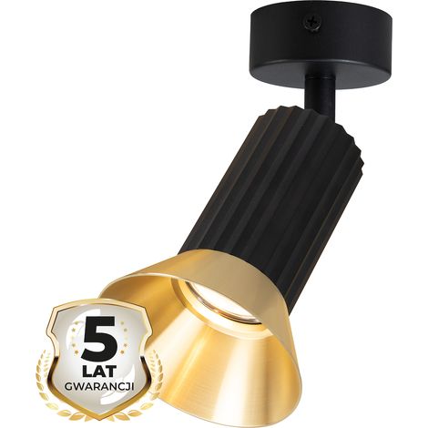 Spot de plafond orientable noir et doré rainuré 1xGU10 10W TULIP Milagro (1/5)