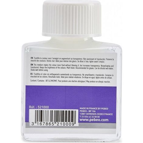 Médium de lissage - PÉBÉO - Peinture acrylique extra fine - Flacon 75 ml - Finition mate - Adultes