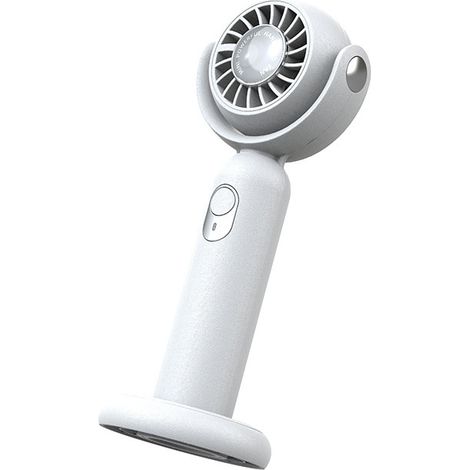 Mini ventilateur portable, ventilateur de poche blanc, ventilation puissante, 3 vitesses, 130 tr/min, rotatif, petit ventilateur de table avec base (1/5)