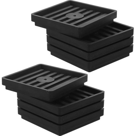 rutschfeste Möbelbeinkappen 60x60 mm schwarzes Gummi Schoner