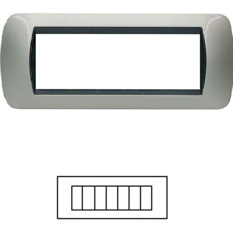 Placca T1 metallo grigio Tot07 Electric 3 4 7 posti Placca 7 posti