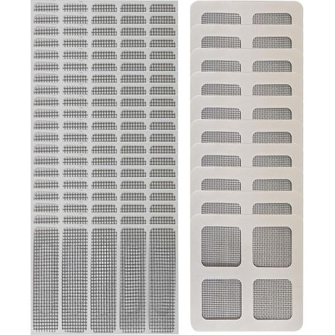 110Pcs Réparation De Fenêtres Ruban Auto-Adhésif Pour Anti Insectes Moustiq,Réparer les Toile Moustiquaires Ruban à Mailles en Tissu De Réparation Fibre De Verre Patch étanche Pour Fenêtre De De écran (1/5)
