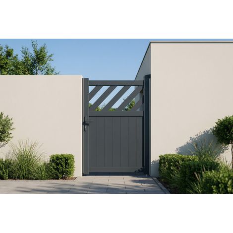 Graues Aluminiumtor 1m HELMIS H.140cm