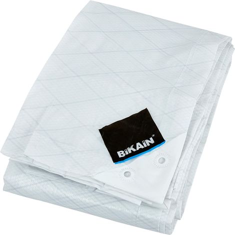Bikain - Telo Impermeabile Esterno - 6x10 Metri - 90g/m2 Rinforzato - Occhielli Antistrappo - Telo 100% Impermeabile e 100% Protezione UV - Copritutto Multiuso - 3 Strati Laminato Incrociato (1/5)