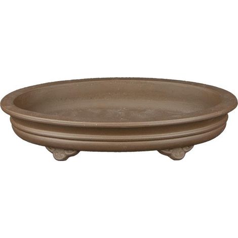 Vaso per bonsai ovale in gres 24x16x3,5 cm - XM014