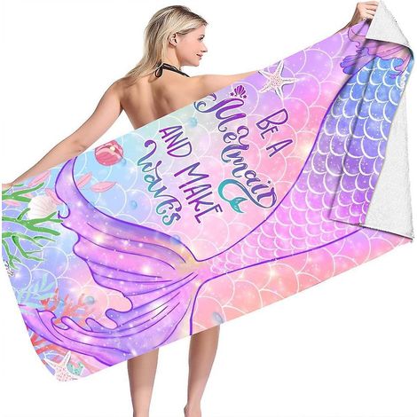 serviette De Plage En Microfibre 160x80cm (mermaid Pearl Shell), Serviette De Plage  Schage Rapide, Serviette De Voyage Lgre Et Portable (1/5)