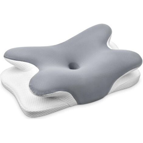 Ergonomisches Nackenkissen, 2-in-1 Nackenkissen aus Memory-Schaum, Kissen für Seiten-, Rücken- und Bauchschläfer (1/4)