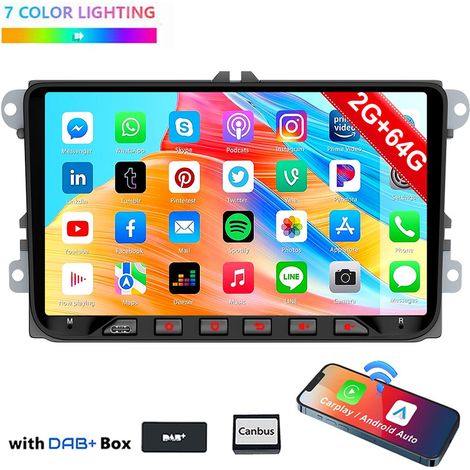 Autoradio Android 14 GPS 2 DIN pour VW GOLF 5 6 Passat Touran Tiguan 2+64G DAB+ (1/4)