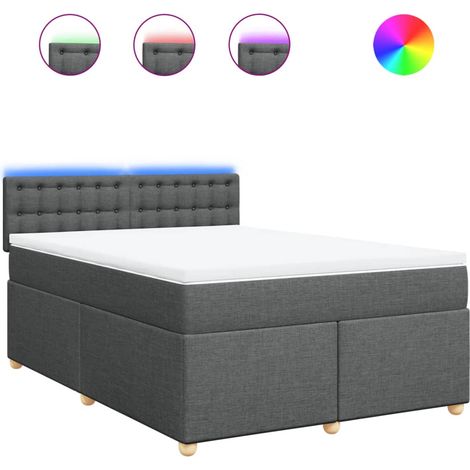 Maison Exclusive - Boxspringbett mit Matratze Dunkelgrau 140x190