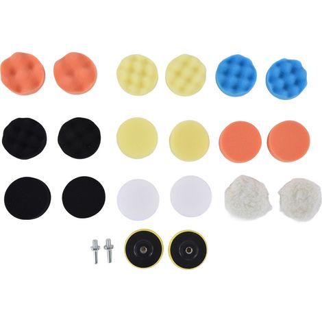 Kit de tampons de polissage pour voiture, 22 pièces, éponge ABS, pour épilation, ponçage, glaçage d'étanchéité, 3 pouces (1/5)