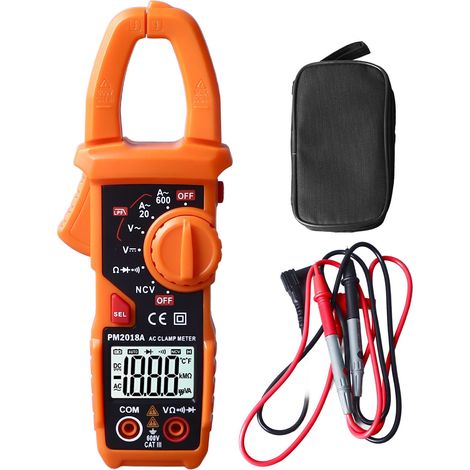 Clamp Multimeter High Accuracy Backlight Display Digital Clamp Amp Volt Meter with LED Flashlight