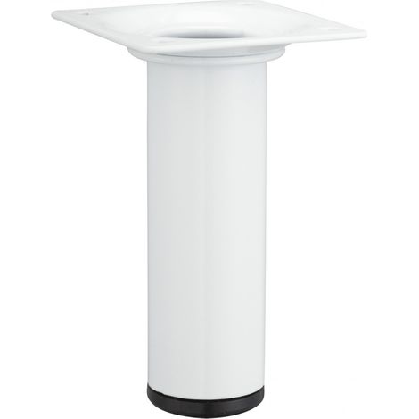 Gamba fissa per mobile cilindrica in acciaio epossidico bianco, 10 cm HETTICH