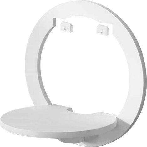 Aougo – White floating shelf for wall – Round design – Durable and odorless – Supports up to 11 lbs – Perfect for books and home decor (1/5)