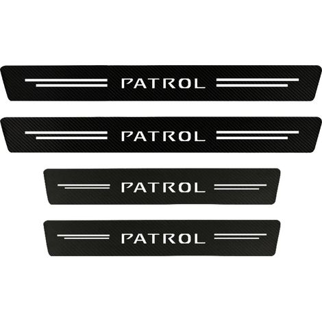 (4 pièces pour Patrol) Autocollants de protection de seuil de porte de voiture,4 pièces,en cuir carbone,pour Nissan Patrol Y60 Y61 Y62,décoration en fibre de carbone,accessoires de seuil (1/3)