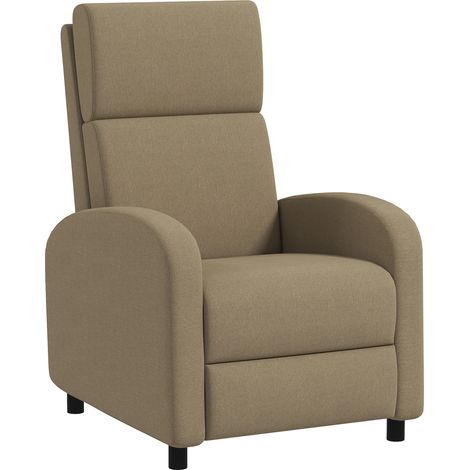 Manuell verstellbarer Relaxsessel mit Fußstütze, 160°, Stoffbezug, Beige