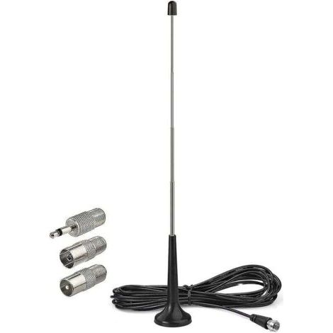 FM/DAB-Radioantenne – 75 Ohm F-Stecker + 3 m Verlängerungskabel – Verbesserter Empfang – Für Zuhause und Fahrzeuge – Für Radiobegeisterte