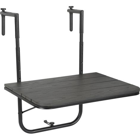 Jiubiaz Balkonhängetisch ,Gartentisch klappbar, Hängetisch 4-stufig höhenverstellbar, Balkontisch bis 40kg belastbar, Klapptisch Metall,Balkon Tisch
