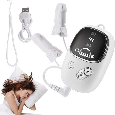 Appareil de sommeil – Équipement de relaxation apaisant, masseur à pince d'oreille sans fil Aide au sommeil portable, système multifonctionnel de soutien au calme avec stimulation par microcourant po (1/5)